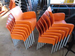 12 stk stabelbare udendørs stole, Orange