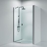 Strømberg svingdør med sidepanel,  sort profile STRØMBERG