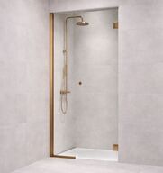 Børstet Kobber svingdør med sidepanel  STRØMBERG