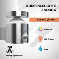 2 stk. Ledvance udendørslampe væglampe i rustfrit stål m. sensor(ubrugt)