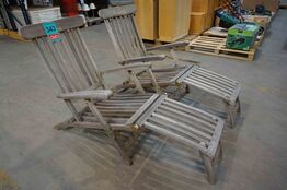 2 stk Gandia dækstole i teak (MOMSFRI) 