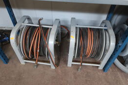 2 stk. hydrauliske slangeopruller til trykluft