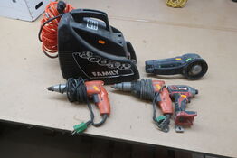 kompressor og 4 elværktøj