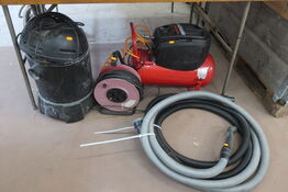 Kompressor, støvsuger (måske defekt), kabeltromle