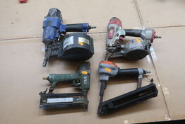 4 stk. sømpistoler til trykluft 