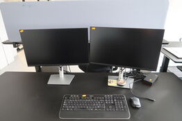 2 stk. computerskærme DELL P2422HE, dockingstation LENOVO Thinkpad, tastatur, mus