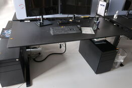 El. hæve/sænke skrivebord uden indhold med skuffemodul