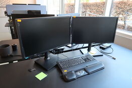 2 stk. computerskærme SAMSUNG S24E450, dockingstation DELL, tastatur, mus