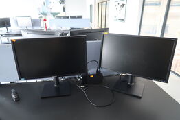 2 stk. computerskærme SAMSUNG S24E450, dockingstation LENOVO Thinkpad