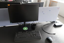 Computerskærm SAMSUNG F24T452FQR, dockingstation LENOVO ThinkPad, tastatur, mus