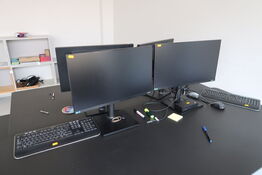 2 stk. computerskærme SAMSUNG F24T450FQR, dockingstation LENOVO, tastatur, mus