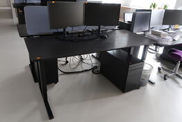 El. hæve/sænke skrivebord uden indhold med skuffemodul