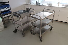 2 stk. rustfri opbevaringsvogne