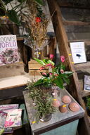 3 stk. planter i krukke/vaser samt dekorationer