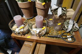 3 stk. dekoratiner med stearinlys