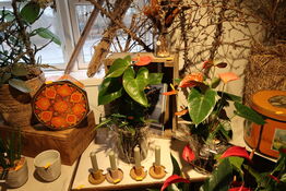 Div. Stearinlys, 2 stk. planter i vaser