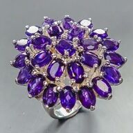 Håndfremstillet unika Ametystring af rhodineret sterlingsølv