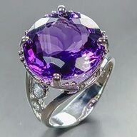 Håndfremstillet unika ametystring af rhodineret sterlingsølv