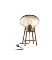 FDB møbler u4 hiti bordlampe valnød og ravfarvet glas(ubrugt)