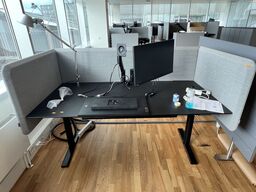 Elhæve/sænkebord DUBA-B8 80x180cm inkl. indh. & 2 stk. 27" LENOVO skærme