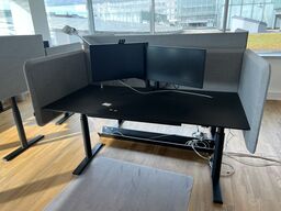 Elhæve/sænkebord DUBA-B8 80x180cm inkl. indh. & 2 stk. 27" LENOVO skærme