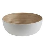 4 stk. Skål trælook/hvid 215 mm 1,8 ltr Melamin Frida