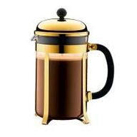 1 stk. Kaffebrygger guld/glas 1,5 l 12 kop Bodum Chambord