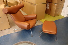 Wegner OX Chair primo 75 læder cognac inkl. Forskammel