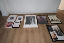 8 stk. indrammede plakater