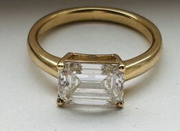 Smarargd diamant i guldring 14 kt