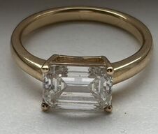 Smarargd diamant i guldring 14 kt