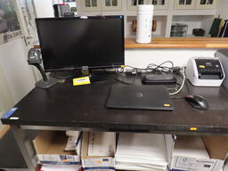 Bærbar PC, HP Elitebooj 840, med skærm, håndscanner og bonprinter