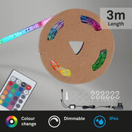 3 stk. briloner rgb led strip 3 meter med remote ip44(ubrugt)