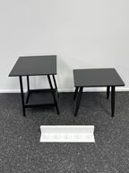 Lampebord 40x40x55 + skammel + knagerække