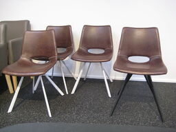 4 stk. Cayman stole dark brown microfiber. 3 stk. hvid stel - 1 stk. sort stel