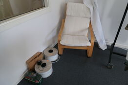 Lænestol samt div. varelager