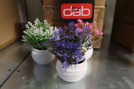12 stk. Kunstige planter i krukke