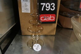 6 stk. Glas lysestager - H 22 cm 