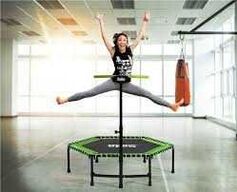 Salta, Fitness trampolin m. håndtag, grøn 