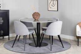 Razzia Rundt spisebord - Sort og Grå Ø: 110 cm 