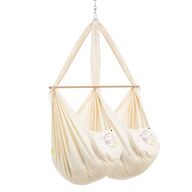 Tvillinge hængevugge i øko bomuld fra Nonomo - Mikrofiber madras - Natur