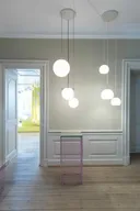 Frandsen koi pendant opalhvid glas pendel ø32 cm med sorte stænger(ubrugt)