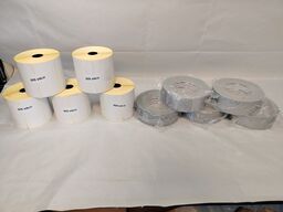 Parti med 5 ruller fragtlabels / forsendelsesetiketter