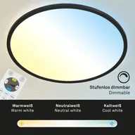 2 stk. casalux led slim panel m. remote sort ø 29,3 cm(ubrugt)