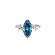 Marquise Brilliant Diamantring – 2.01 ct Fancy Vivid Blue, VS2 – IGI Certified