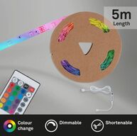 5 stk. briloner rgb led strip 5 meter med remote usb(ubrugt)