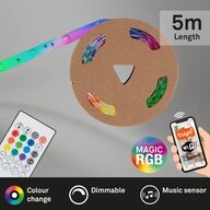 5 stk. briloner led strip med musiksensor, fjernbetjening wifi  5 meter(ubrugt)