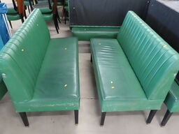 2 stk. Spisesofaer i grøn læder