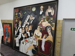 Stort Maleri i ramme (Art deco/cabaret stil)