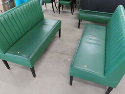 2 stk. Spisesofaer i grøn læder